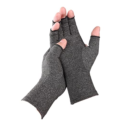 Half-Finger Compression Arthritis Pain Relief Gloves â€“ Anti-slip Carpal Tunnel Wrist Support, Finger Mittens for Computer Typing, Muscle Tension and More (M)